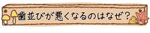 歯並びが悪くなるのはなぜ？